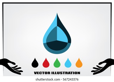 drop icon vector illustration eps10. Isolated badge for website or app - stock infographics.