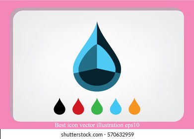 drop icon vector illustration eps10. Isolated badge for website or app - stock infographics