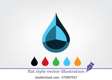 drop icon vector illustration eps10. Isolated badge for website or app - stock infographics.
