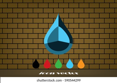 drop icon vector illustration eps10. Isolated badge for website or app - stock infographics.