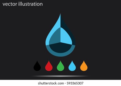 drop icon vector illustration eps10. Isolated badge for website or app - stock infographics.