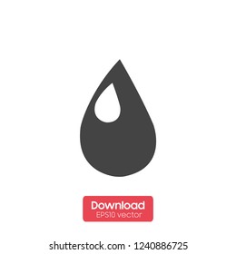 Drop icon, vector illustration. Flat design style. Vector drop icon illustration isolated on white background, drop icon Eps10. drop icons graphic design vector symbols.