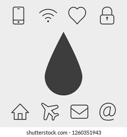 Drop icon, vector illustration. Flat design style