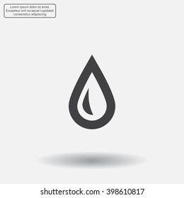 drop icon, vector illustration. Flat design style