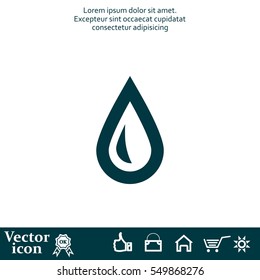 drop icon, vector illustration. Flat design style