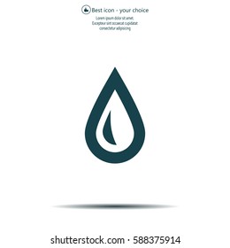 drop icon, vector illustration. Flat design style