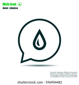 drop icon, vector illustration. Flat design style