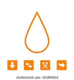 Drop icon, vector illustration. Flat design style