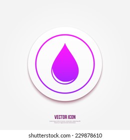 Drop icon, vector illustration. Oil button