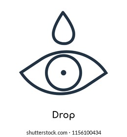 Drop icon vector isolated on white background. thin symbols or lined elements in outline style