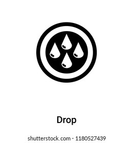 Drop icon vector isolated on white background, logo concept of Drop sign on transparent background, filled black symbol