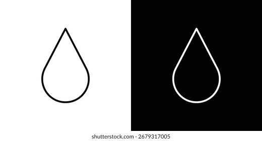 Paquete de símbolos de Vector de icono de gota en líneas blancas y negras