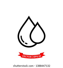 drop icon, water drop icon in trendy flat design 