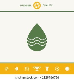 Drop icon with waves