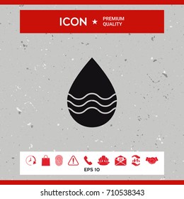 Drop icon with waves