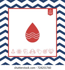 Drop icon with waves