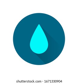 Drop Icons with a long shadow. Ecology Vector trendy colored symbols. Eco concept
