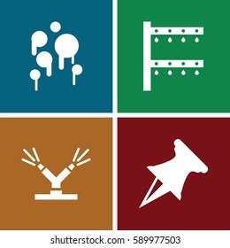 drop icons set. Set of 4 drop filled icons such as irrigation system, watering system, blood