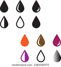 Drop icons set isolated on white background..eps