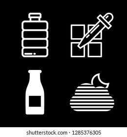 drop icons set with pipette, fog night weather interface symbol and bottle vector set