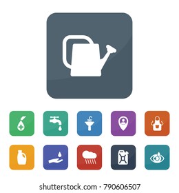 Drop icons. vector collection filled drop icons such as rain, watering can, car oil, oil can, water tap, sink, apron, user location