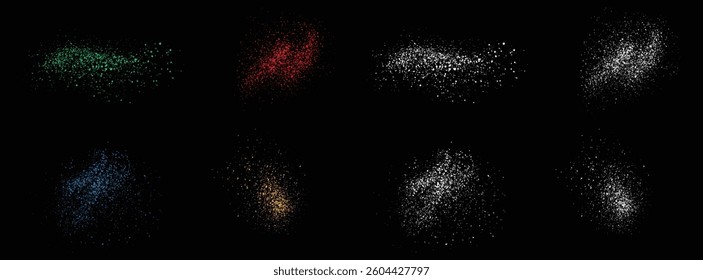 Drop ink grunge texture blue, green, red blood, orange and white color splatter background set	