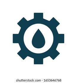 diseño de icono de la silueta de los engranajes interiores de la industria petrolera Industria del gas Tecnología de la energía de la energía de la producción industrial y tema del petróleo Ilustración de los vectores