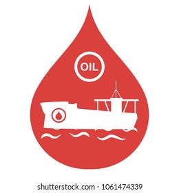 Drop inside which a tanker carrying oil. Production and transportation of oil.