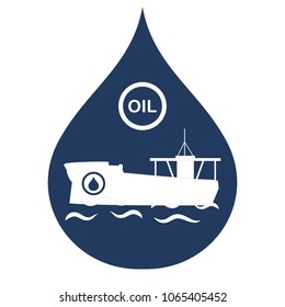 Drop inside which a tanker carrying oil. Production and transportation of oil.