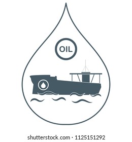 Drop inside which a tanker carrying oil. Production and transportation of oil.
