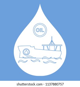 Drop inside which a tanker carrying oil. Production and transportation of oil.