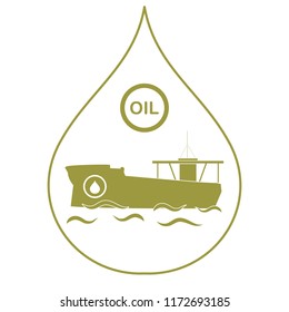 Drop inside which a tanker carrying oil. Production and transportation of oil.