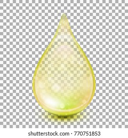 Drop isolated on transparent background. Collagen oil drop essence. And also includes EPS 10 vector
