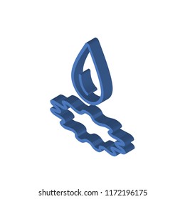 Drop isometric left top view 3D icon