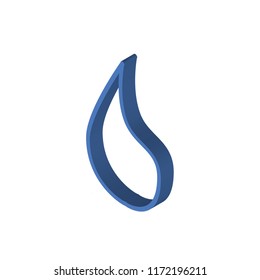 Drop isometric left top view 3D icon