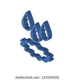Drop isometric left top view 3D icon