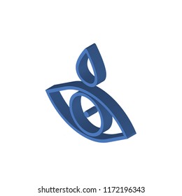 Drop isometric left top view 3D icon