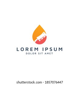 drop and knife negative space logo design