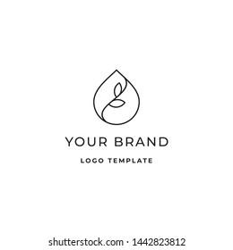 Drop and Leaf. Healthy Logo Template