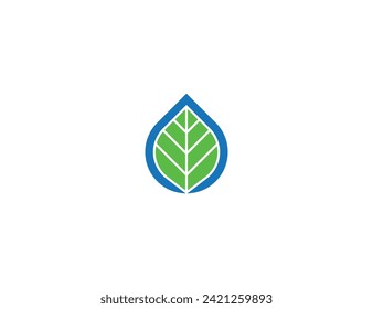 Logo-Design-Symbol-Symbol für das Symbol Element Design ablegen. Droplet, Kräuterpflanzen, Naturprodukte, Blut, Aqua, Ökologie-Logotyp. Vektorgrafik-Vorlage