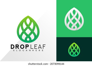 Drop leaf logo design inspiration. Abstract emblem, designs concept, logos, logotype element for template