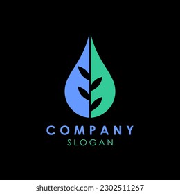 Drop Leaf Logo Design vector yoga template 