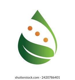 Drop Leaf Logo Design Vector