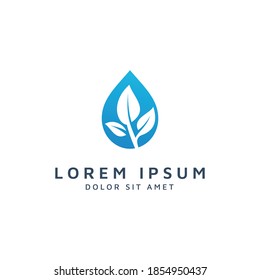 drop and leaf negative space logo design
