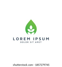 drop and leaf negative space logo design