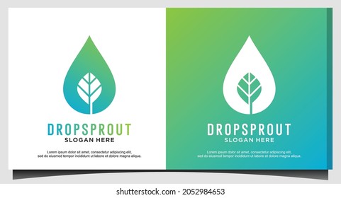 Drop Leaf Sprout Logo Design