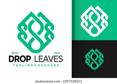 Drop Leaves Logo vector icon illustration