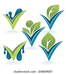 drop and leaves vector collection of signs and marks
