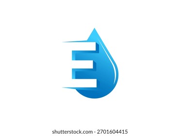 Drop Letter E Logo Icon Vector Illustration