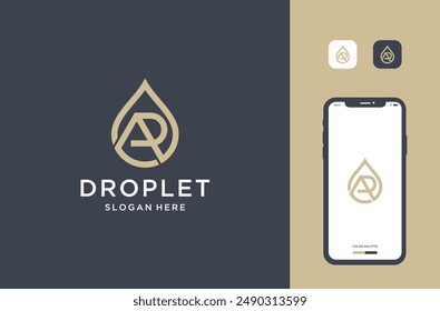 suelte y escriba un Vector premium de diseño de logotipo